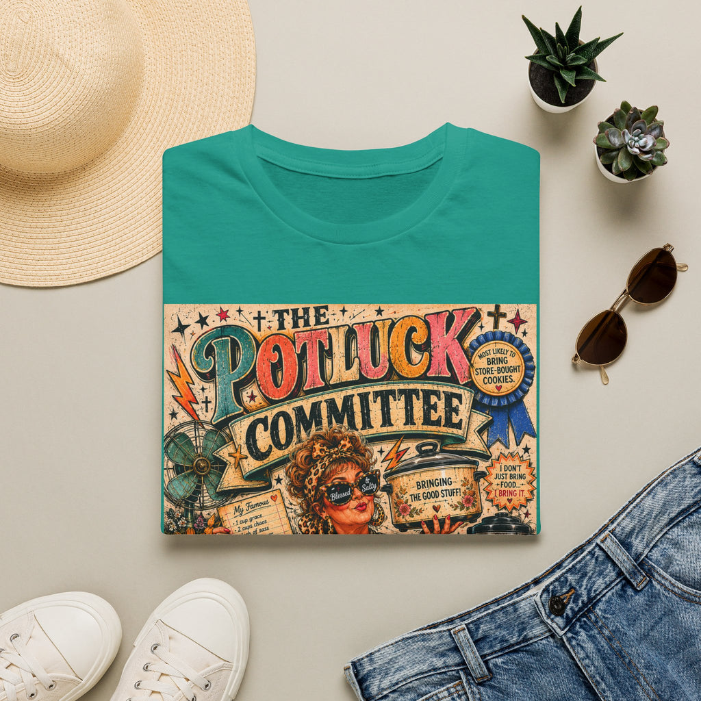 Potluck Committee T-Shirt — Vintage Retro Funny 'The Potluck Committee' Graphic Tee