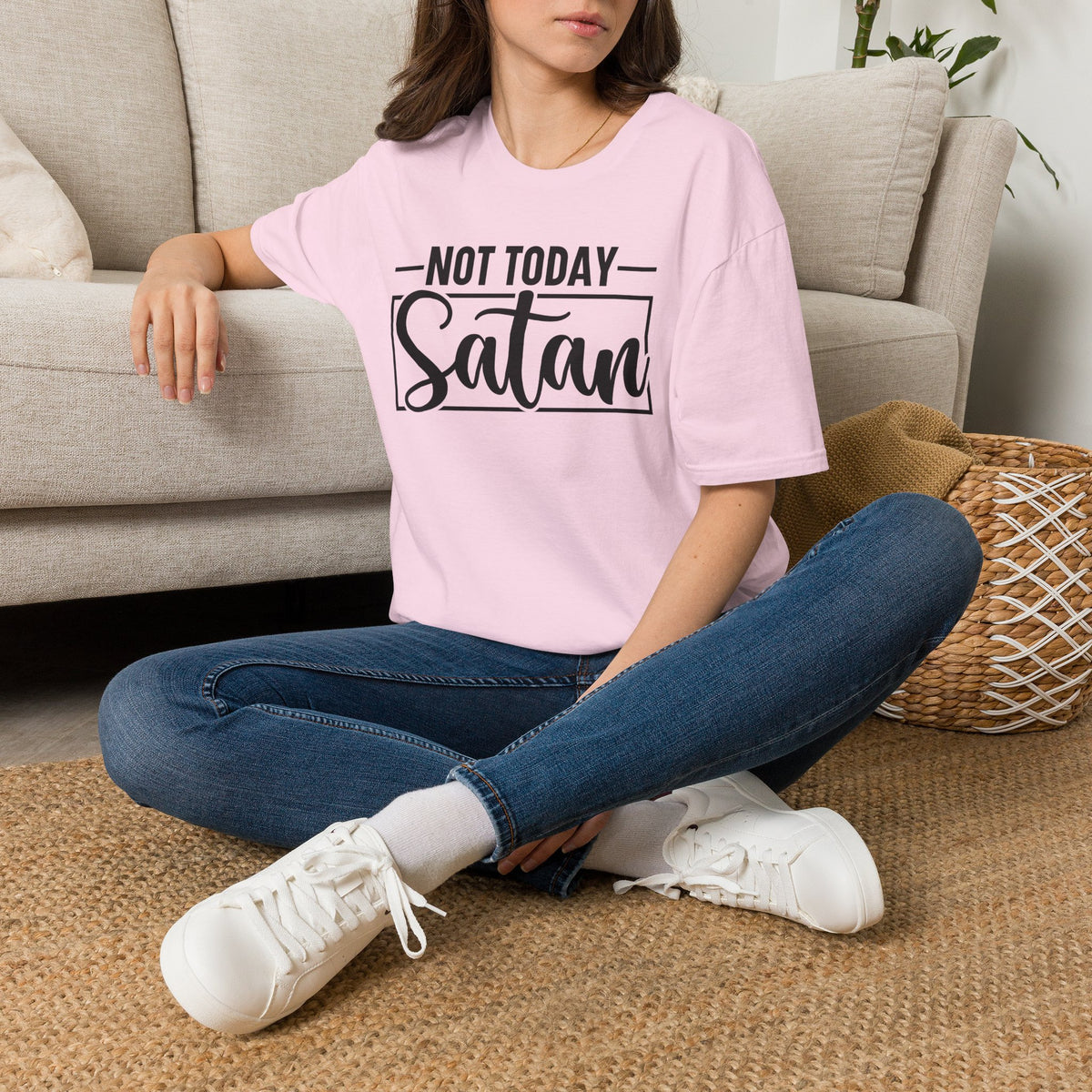 Not Today Satan T-Shirt — Funny Christian Faith Graphic Tee