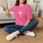 Radiant gold cross T-Shirt--Faith in Full Light