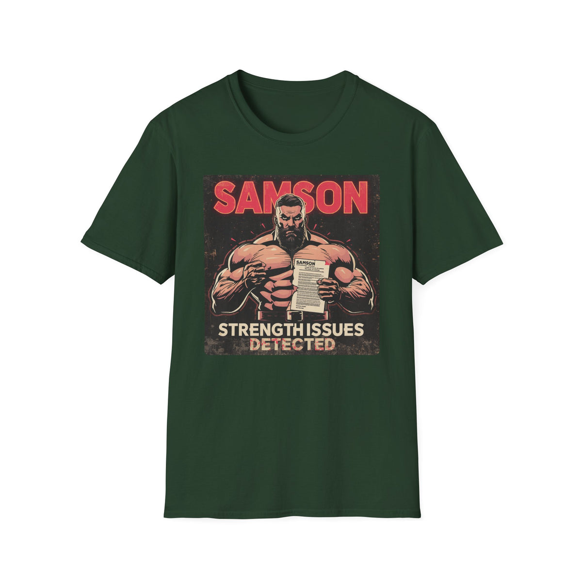 Samson Strength T-Shirt – "Strength Issues Detected" Retro Gym Tee