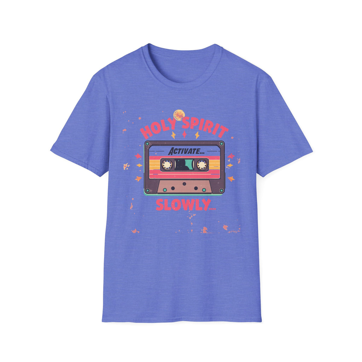 Holy Spirit Activate Slowly T-Shirt — Retro Cassette Christian Tee