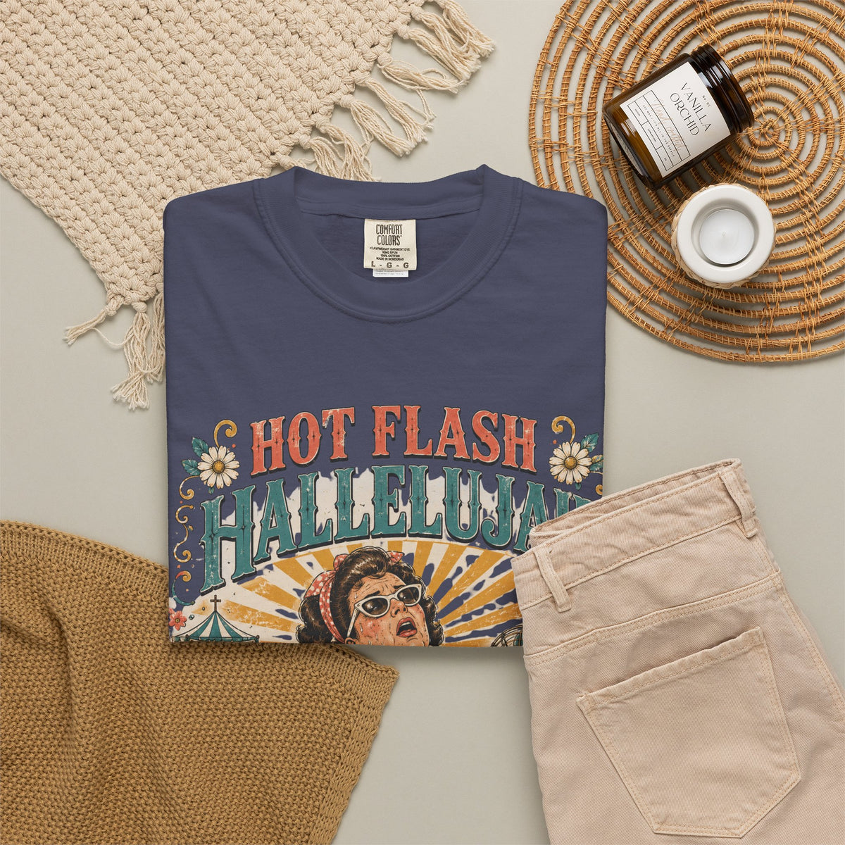T-Shirt — "Hot Flash Hallelujah" Vintage Gospel Graphic Tee