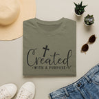 Created With a Purpose Christian T-Shirt — Faith Cross Inspirational Tee