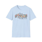 She Is Strong Floral T‑Shirt — Proverbs 31:25 Inspirational Women’s Tee