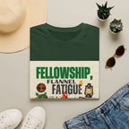Fellowship Flannel & Fatigue T‑Shirt — Campfire Christian Retreat Tee