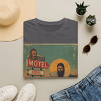 Desert Motel Graphic T‑Shirt — Vintage Roadside Jesus Art Tee