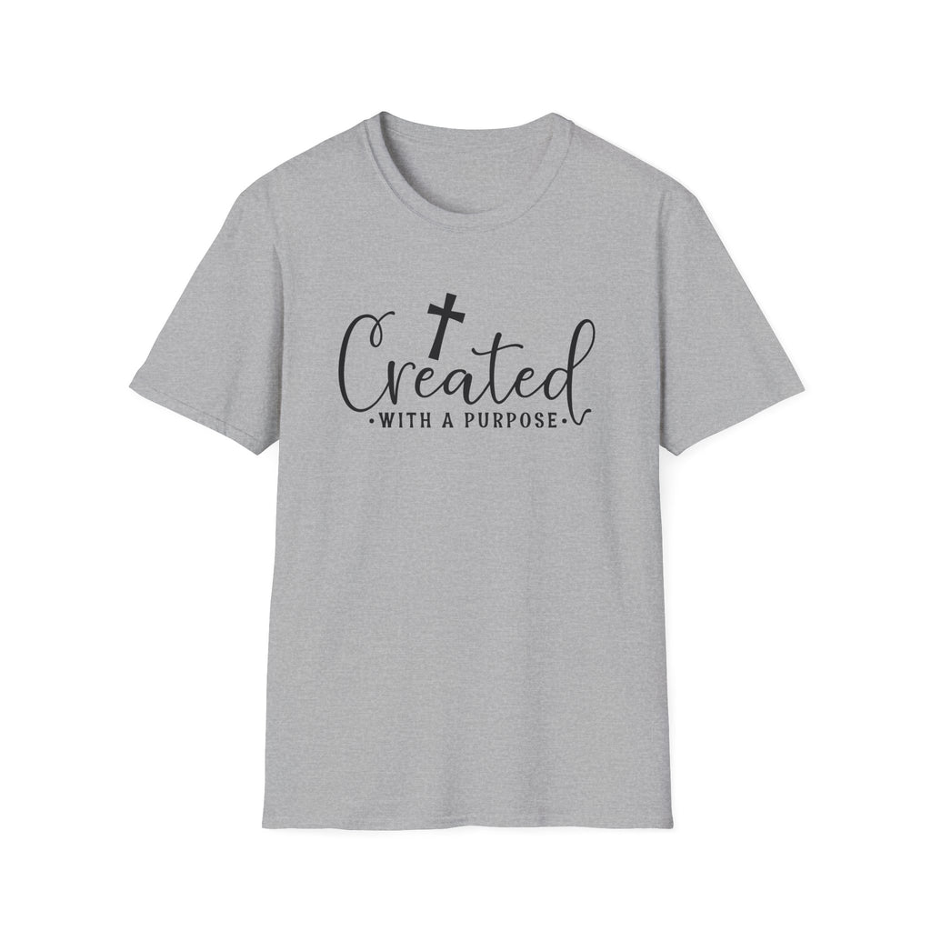 Created With a Purpose Christian T-Shirt — Faith Cross Inspirational Tee