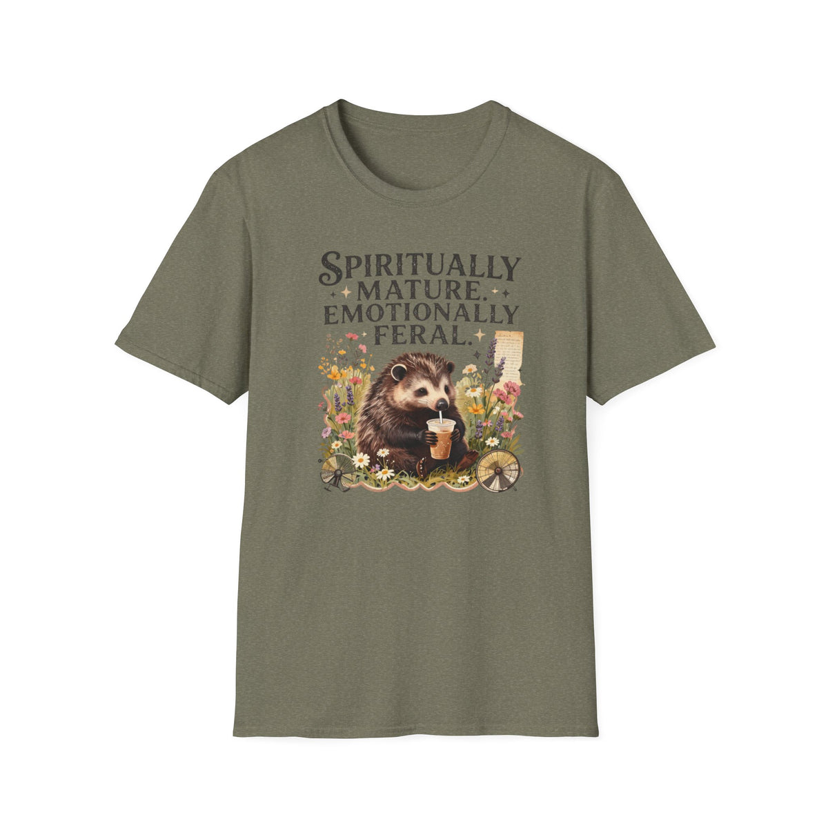 "Spiritually Mature, Emotionally Feral" Hedgehog Graphic Tee