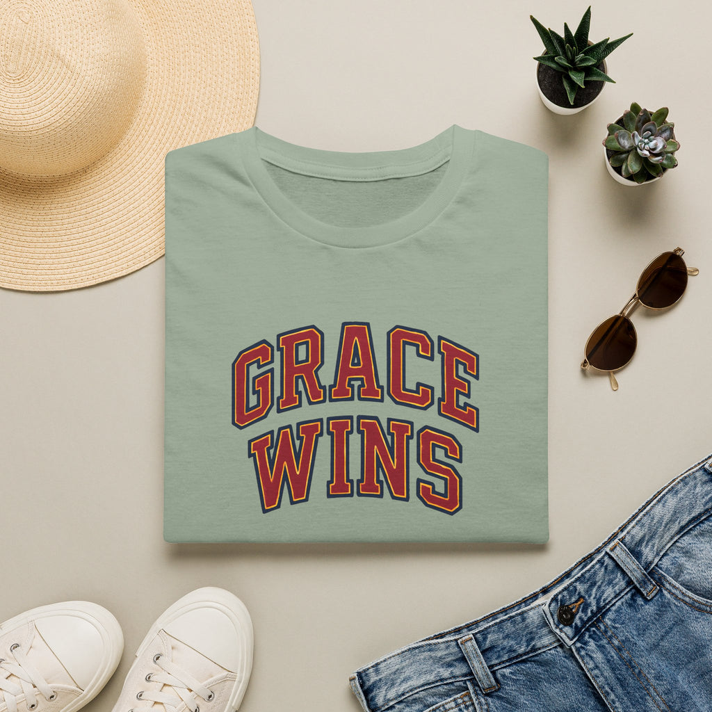 Grace Wins Bold Text T-Shirt