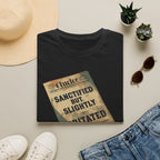 T‑Shirt — 'Sanctified But Slightly Irritated' Vintage Poster Graphic