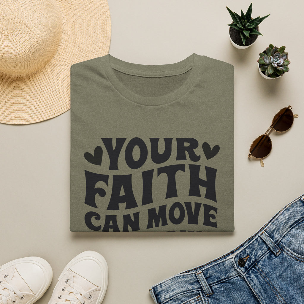 Your Faith Can Move Mountains T-Shirt — Inspirational Christian Tee (Matthew 17:20)