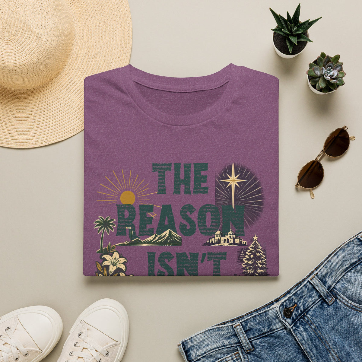 T-Shirt — "The Reason Isn't Seasonal" Christian Nativity Faith Tee