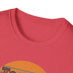 Too Blessed To Argue T-Shirt — Retro Sunset Faith Graphic Tee