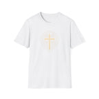 Radiant gold cross T-Shirt--Faith in Full Light