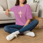 Radiant gold cross T-Shirt--Faith in Full Light