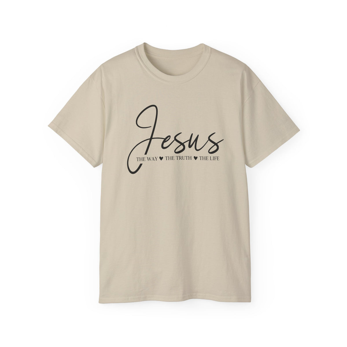 Jesus Script Tee — "Jesus: The Way The Truth The Life" Christian Faith T-Shirt