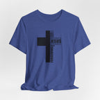 Christian Cross T-Shirt – 'Jesus, Forgiving, Love, Kindness' Word Cloud Tee