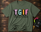 TGIF "Thank God I’m Forgiven" T-Shirt — Colorful Christian Faith Tee