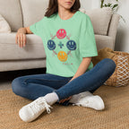 Faith Smiley Cross T-Shirt — Colorful Retro Smile Faces Graphic Tee