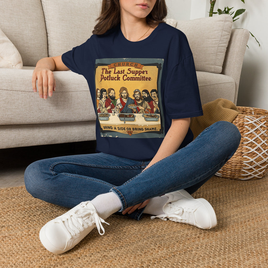 The Last Supper Potluck Committee Tee – “Bring a Side or Bring Shame” Graphic T-Shirt