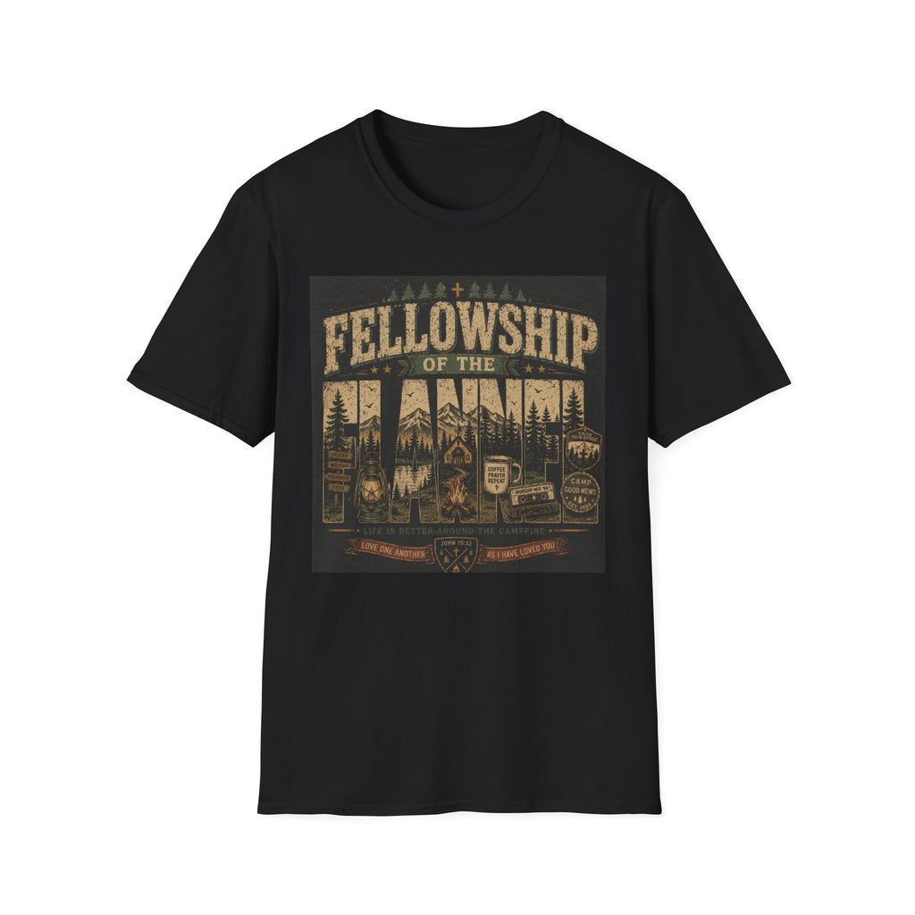 Fellowship of the Flannel T-Shirt — Vintage Outdoor Camping Tee