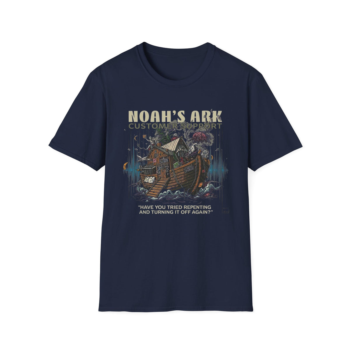 Noah's Ark Graphic T‑Shirt — Vintage Ark Illustration with Animals
