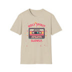 Holy Spirit Activate Slowly T-Shirt — Retro Cassette Christian Tee