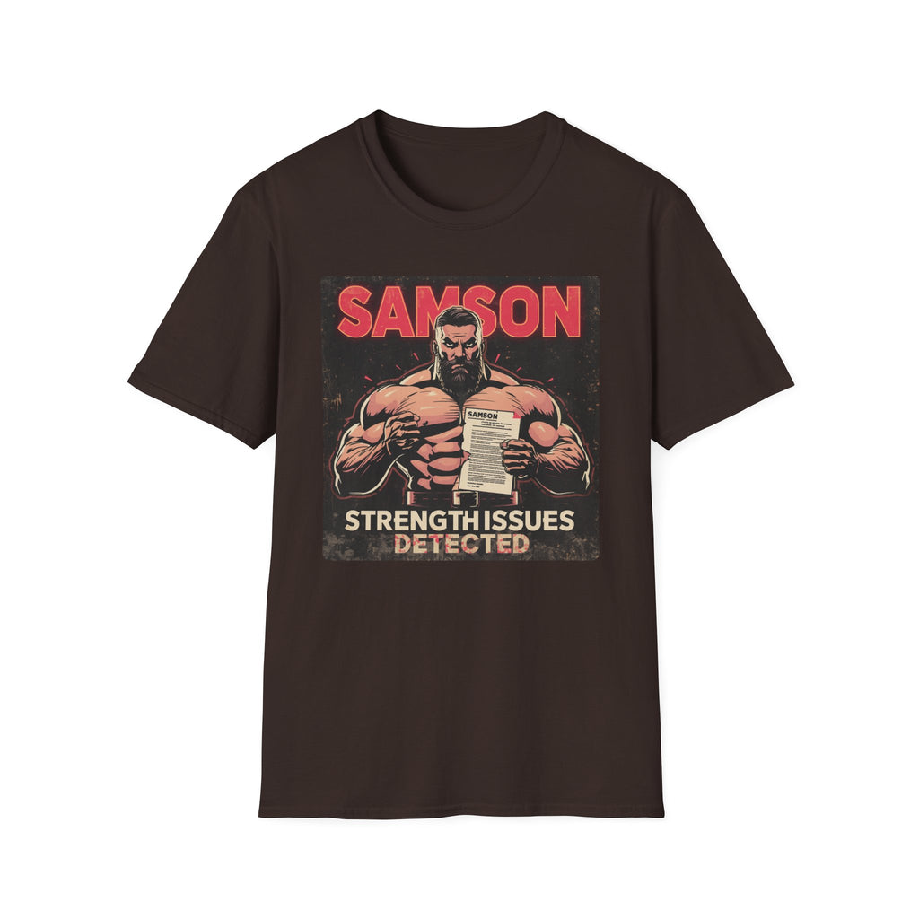 Samson Strength T-Shirt – "Strength Issues Detected" Retro Gym Tee