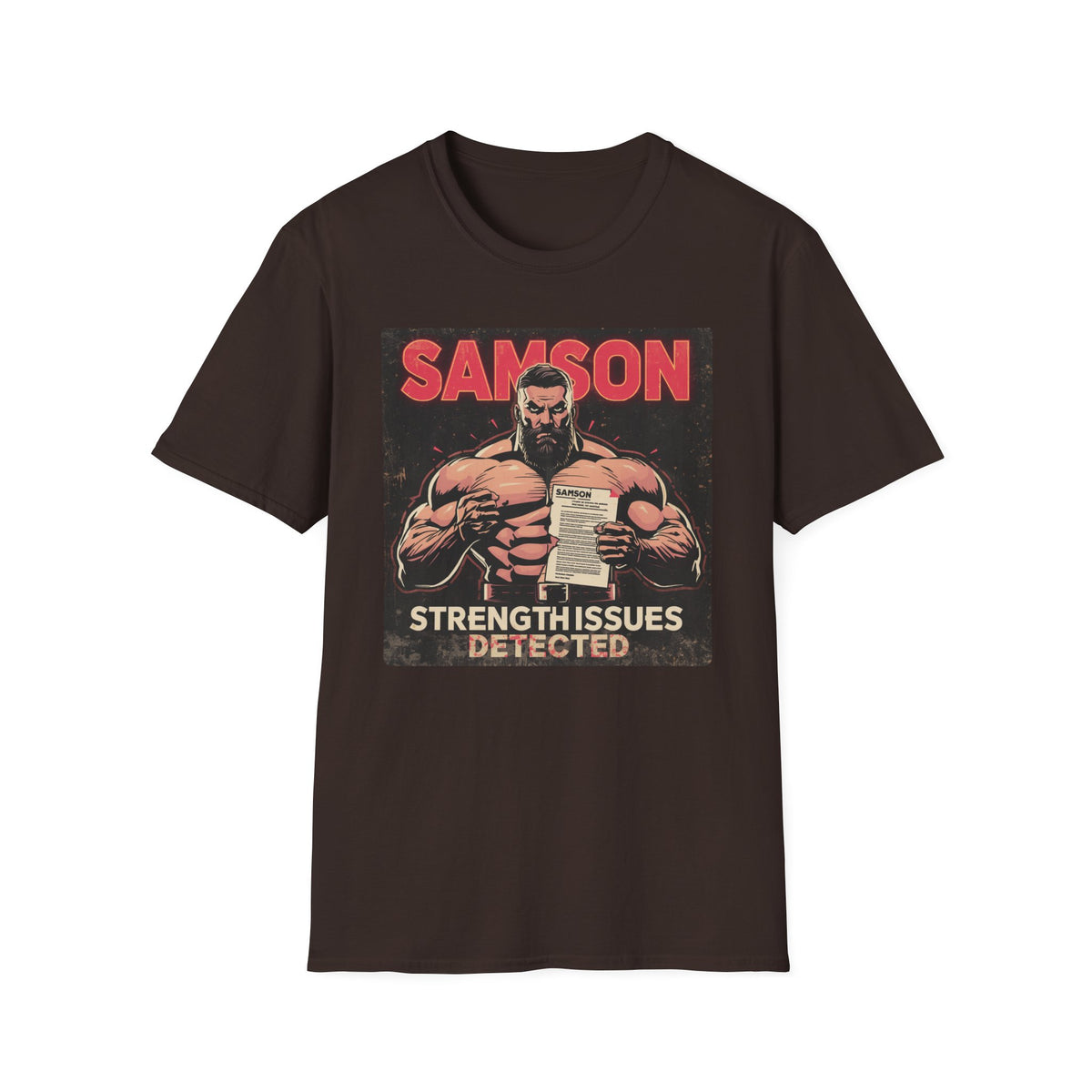Samson Strength T-Shirt – "Strength Issues Detected" Retro Gym Tee