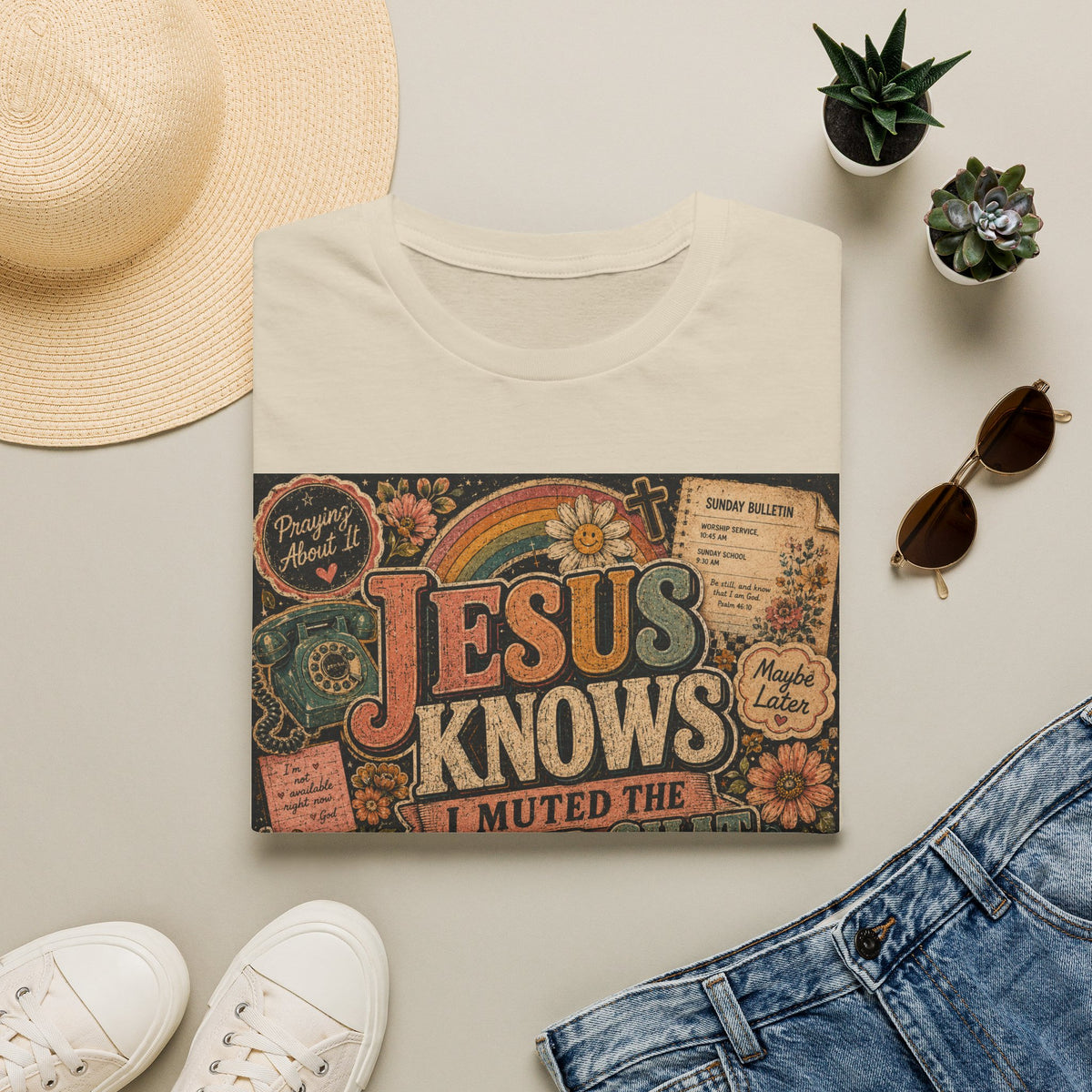 Jesus Knows I Muted the Group Chat T-Shirt