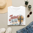 Jesus Can Fix My Mess T-Shirt — Retro Cassette Christian Tee