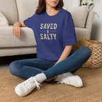 Saved & Salty T‑Shirt — Christian Beachy Faith Graphic Tee
