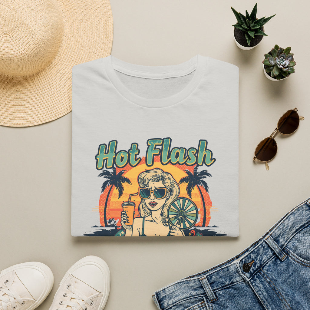 Hot Flash Summer Tour Retro Beach T-Shirt — Funny Menopause Graphic Tee