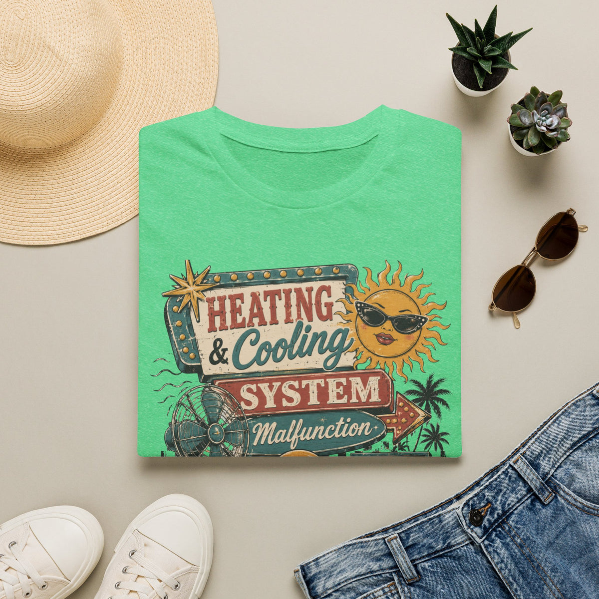Heating & Cooling System T-Shirt — Retro HVAC Vacation Vibes Tee