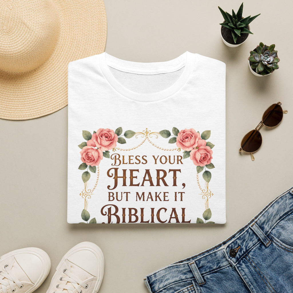 Biblical Blessings T-Shirt — "Bless Your Heart, But Make It Biblical" Floral Tee