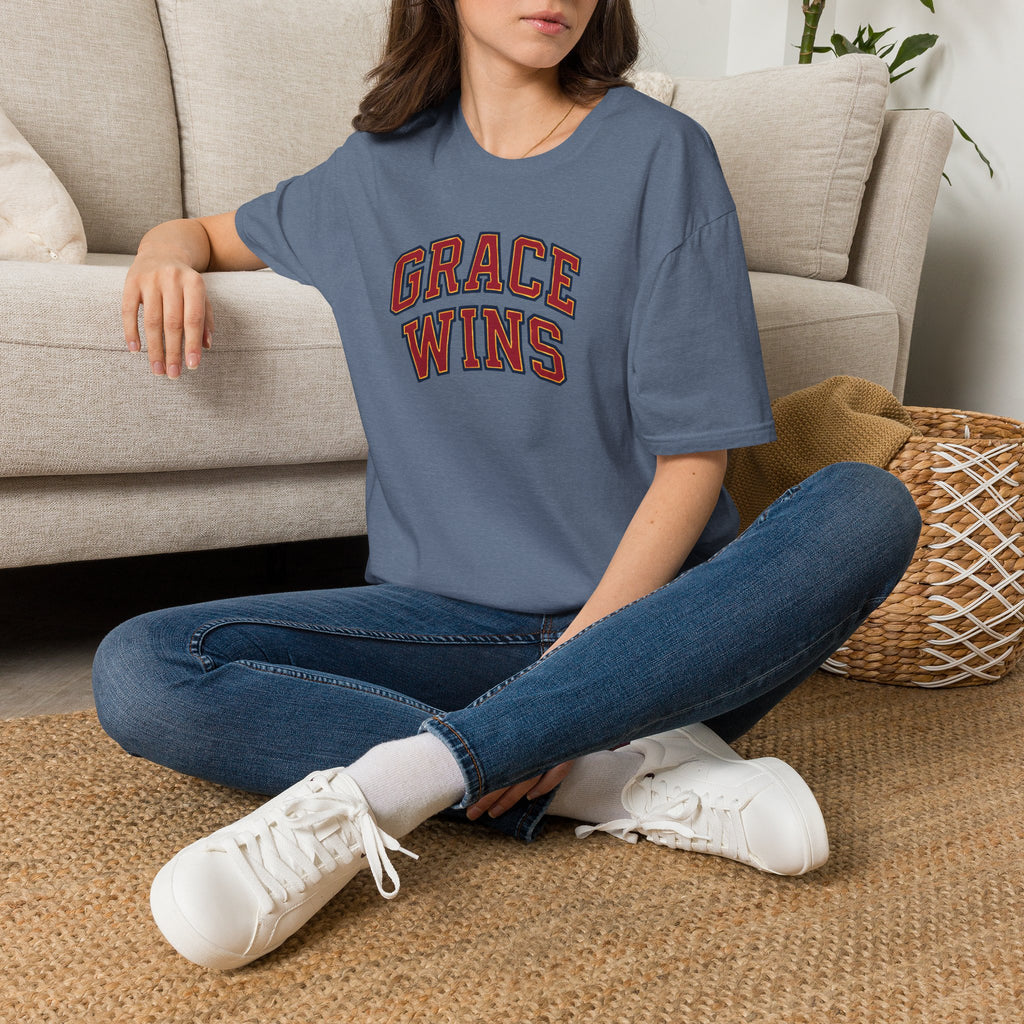 Grace Wins Bold Text T-Shirt