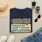 T‑Shirt — "Loaves, Fish & Budget Cuts: Miracles Don’t Cover Inflation"