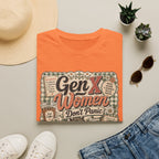 Gen X Women Don't Panic T-Shirt — Retro Raccoon Vintage Graphic Tee