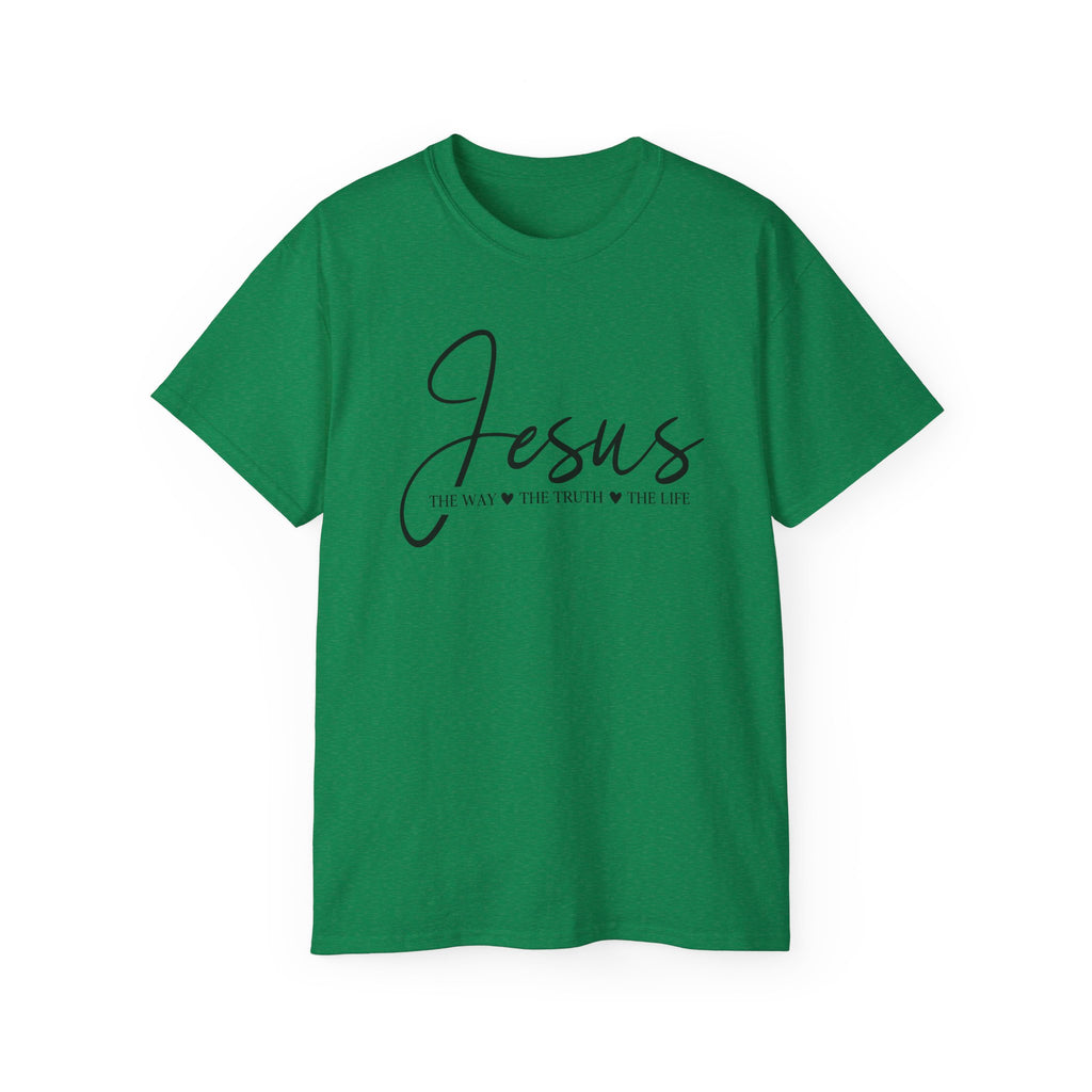 Jesus Script Tee — "Jesus: The Way The Truth The Life" Christian Faith T-Shirt
