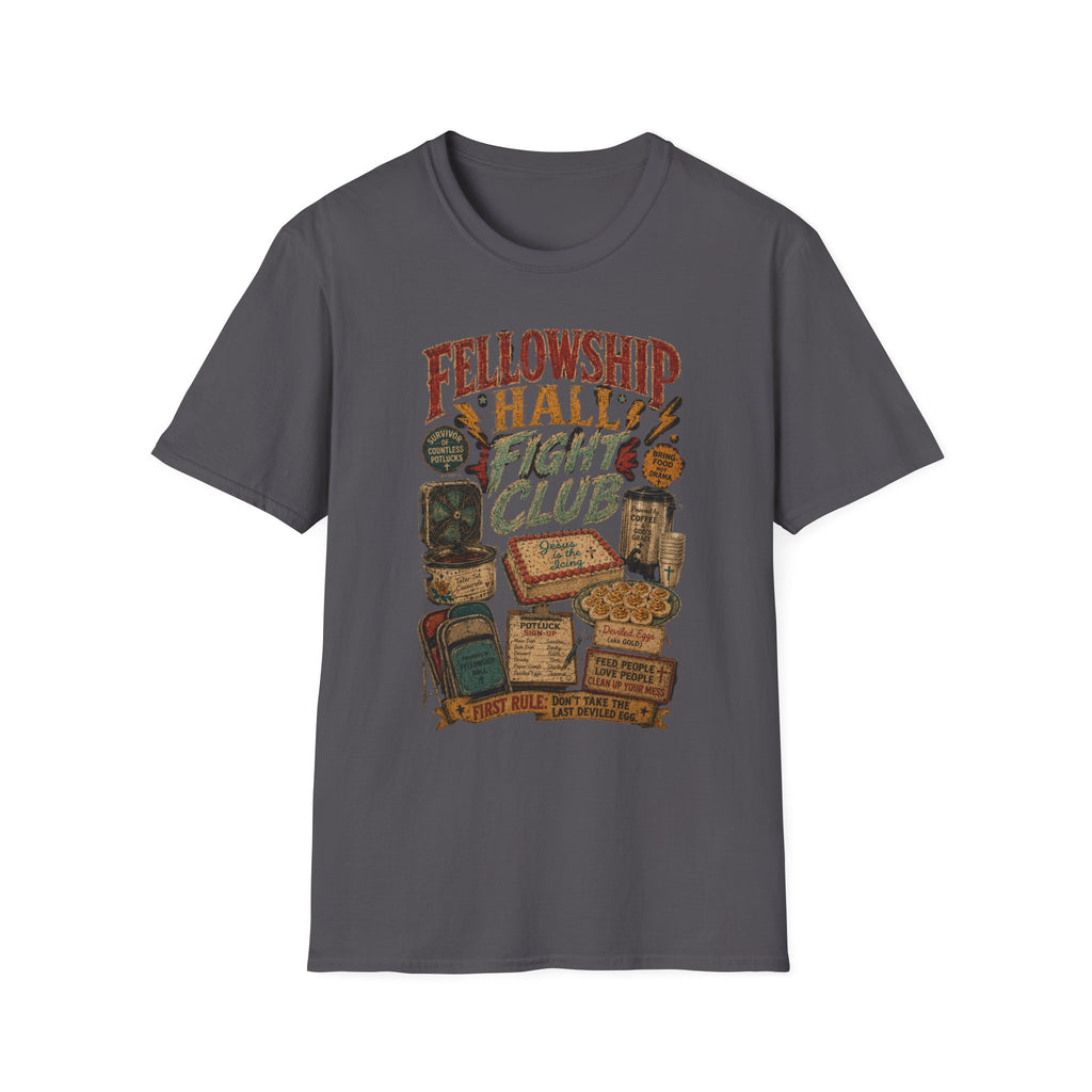 Fellowship Hall Fight Club T-Shirt — Vintage Church Game Night Tee
