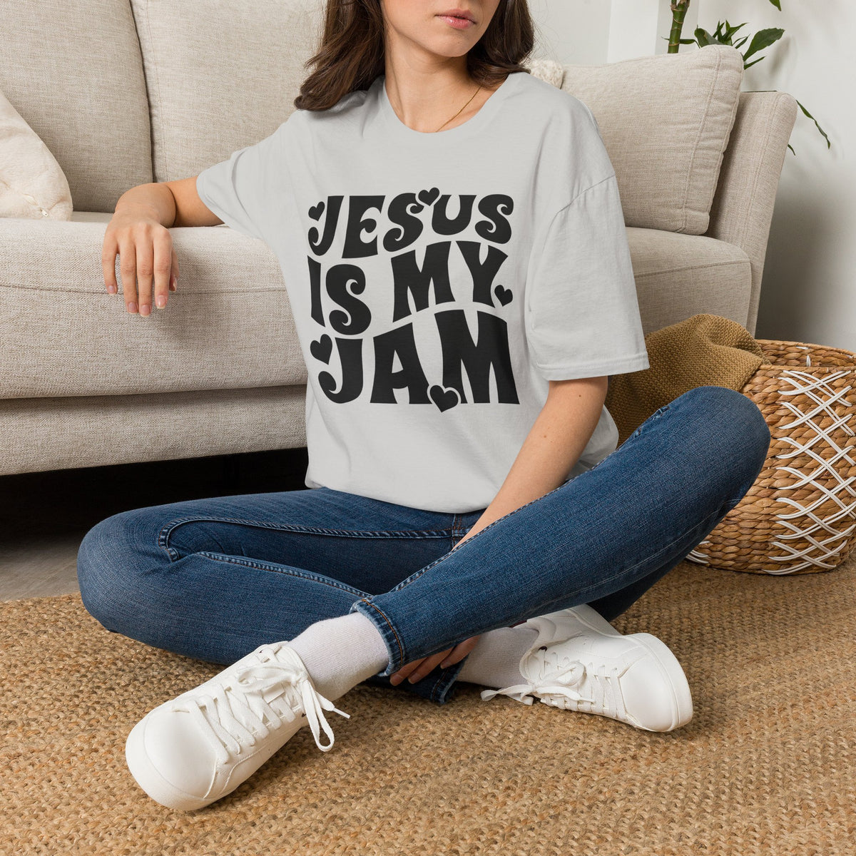 Jesus Is My Jam T-Shirt — Retro Heart Faith Tee