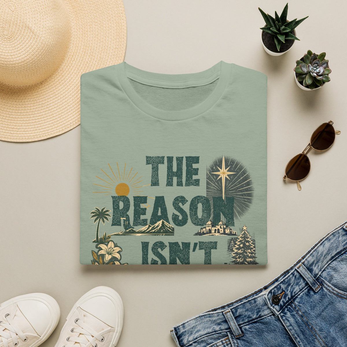 T-Shirt — "The Reason Isn't Seasonal" Christian Nativity Faith Tee