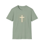 Radiant gold cross T-Shirt--Faith in Full Light