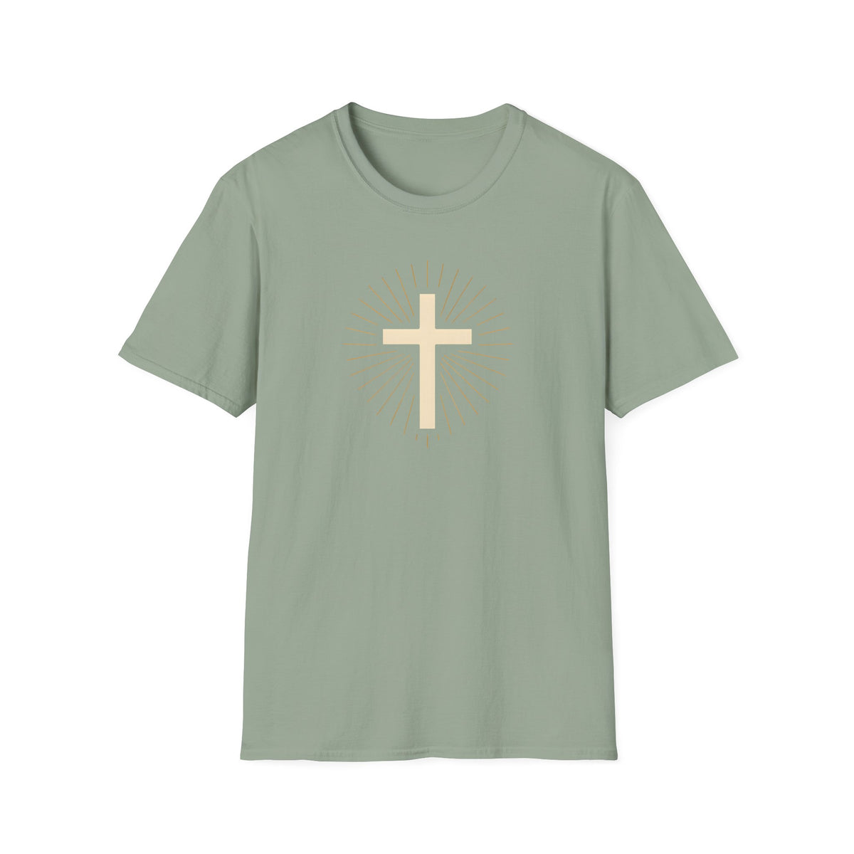 Radiant gold cross T-Shirt--Faith in Full Light