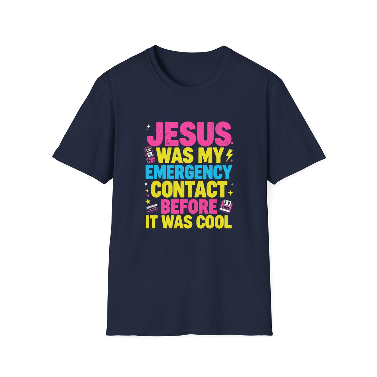 "Jesus Was My Emergency Contact Before It Was Cool" Christian Graphic Tee