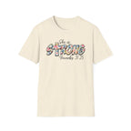 She Is Strong Floral T‑Shirt — Proverbs 31:25 Inspirational Women’s Tee