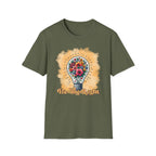 Be The Light Graphic T-Shirt — Floral Lightbulb Inspirational Tee