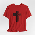 Christian Cross T-Shirt – 'Jesus, Forgiving, Love, Kindness' Word Cloud Tee