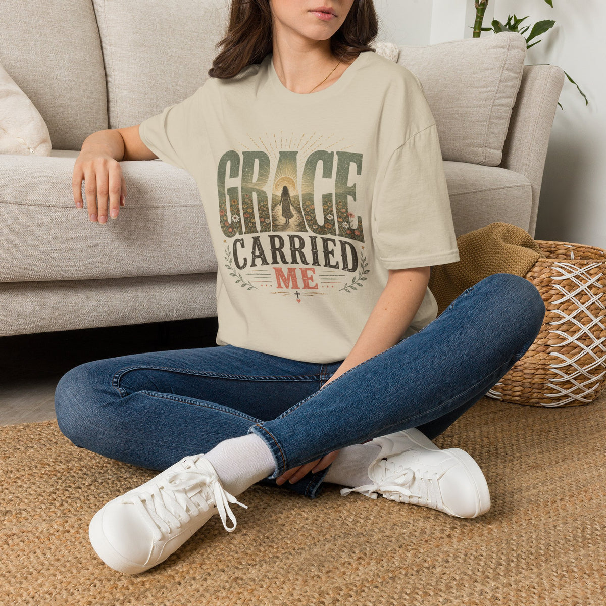 Grace Carried Me T‑Shirt — Inspirational Christian Faith Graphic Tee