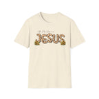 Jesus Leopard Print T-Shirt — "All My Hope Is In Jesus" Floral Faith Tee